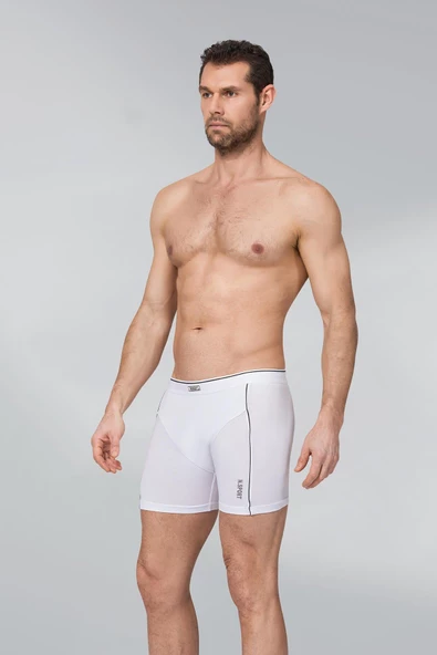 Namaldı Erkek Modal Likralı Biyeli Boxer 197 - 6 Adet  Beyaz L