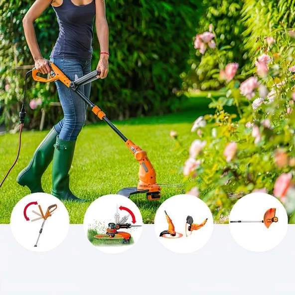 WORX 30cm Elektrikli Teleskobik Saplı Misinalı Çim ve Kenar Kesme 550 W - 5