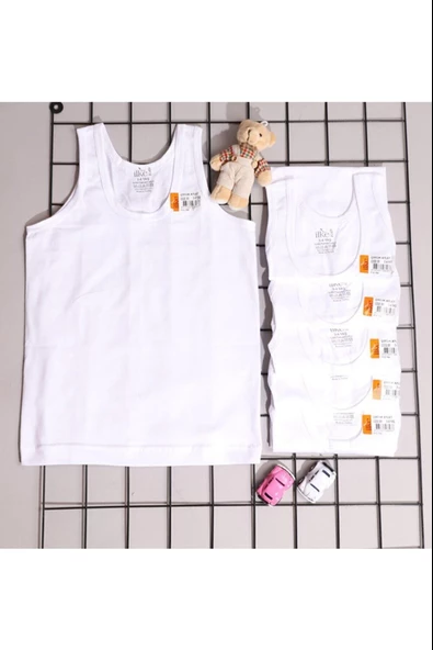 İlke Erkek Çocuk Askılı Atlet 301 - 6 Adet  Beyaz 8 No: 11-12 Yaş ürün görseli