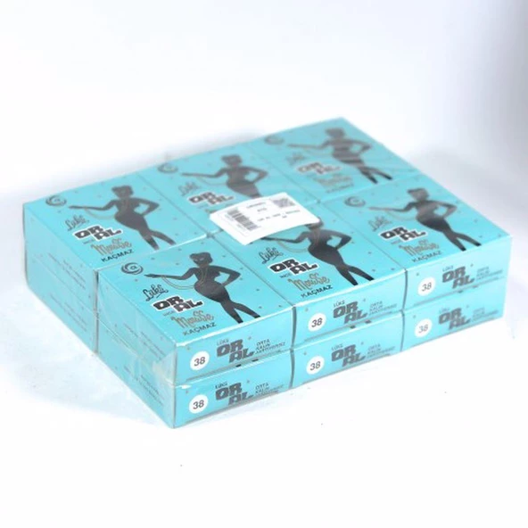 12 Adet OR-AL 50 Denye İnce Mus Kaçmaz Dizüstü Çorap Siyah Standart