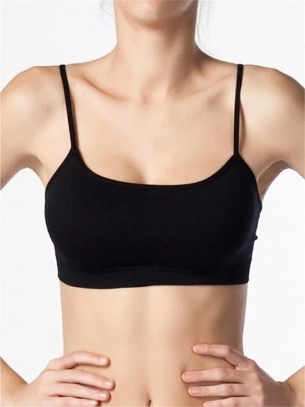 Nbb Kadın  İnce Askılı Yarım Büstiyer 2415 - 2 Adet  Siyah M ürün görseli 1