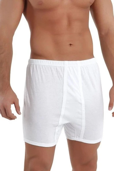 Sedef Yıldızı Erkek Arjantin Paçalı Boxer Külot 1006 - 6 Adet  Beyaz XL