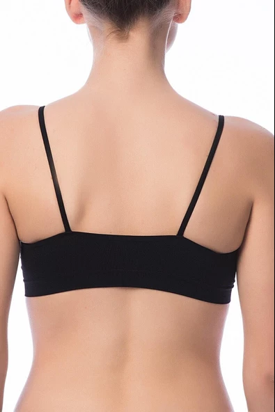 Nbb Kadın  İnce Askılı Yarım Büstiyer 2415 - 2 Adet  Siyah S - Resim 4