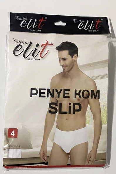 Tutku Elit Erkek Penye Slip Külot 1071 - 3 Adet  Beyaz L - Resim 4