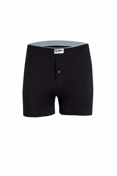 Yıldız Erkek Penye Havlu Bel Düz Boxer 43 - 3 Adet  Siyah 3XL