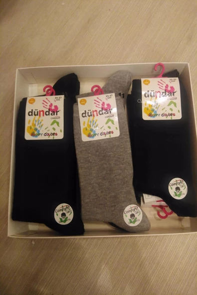 Dündar Erkek Çocuk Pamuk Desenli Çorap - 6 Adet  Karışık Renk 35-37 - Resim 2