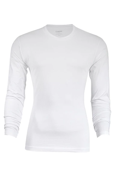 Yıldız Erkek Modal Uzun Kol Sıfır Yaka Body T-shirt Atlet 3'Lü Paket - 385-386  Beyaz 3XL
