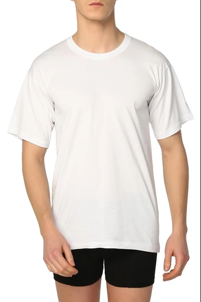 Sedef Yıldızı Erkek Penye Sıfır Yaka Fanila Atlet 1002 - 6 Adet  Beyaz 2XL