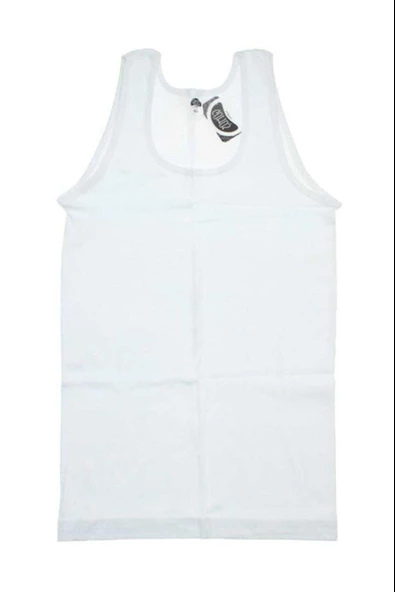 Gümüş Kadın Ribana Geniş Askılı Düz Biyeli Atlet 3009 - 6 Adet   Beyaz 4XL - Resim 2