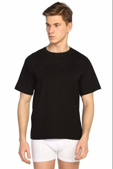 Seher Yıldızı Erkek Penye Renkli Sıfır Yaka Fanila Atlet 003 - 6 Adet  Siyah 2XL ürün görseli