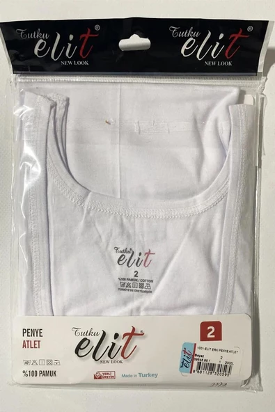 Tutku Elit Erkek Penye Askılı Atlet 1001 - 3 Adet  Beyaz M - Resim 3