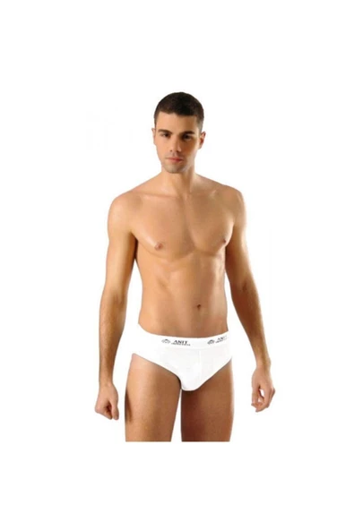Anıt 1116 Ribana Erkek Slip Külot 6'Lı   Beyaz M