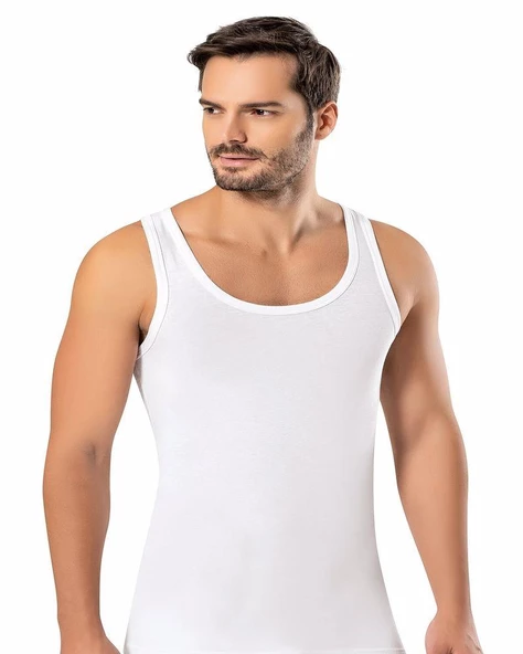 3'Lü ERDEM 1121 ERKEK LİKRALI SPORCU ATLET  Beyaz XL - Resim 2