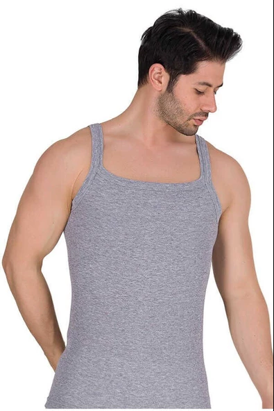 Berrak Erkek Kaşkorse Atlet 1044 - 3 Adet  M Gri - Resim 3