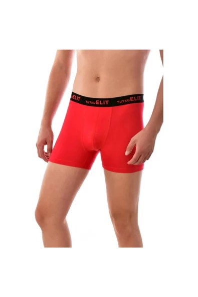 Tutku Elit Erkek Modal Elastan Spor Boxer 1252 - 6 Adet  L Kırmızı