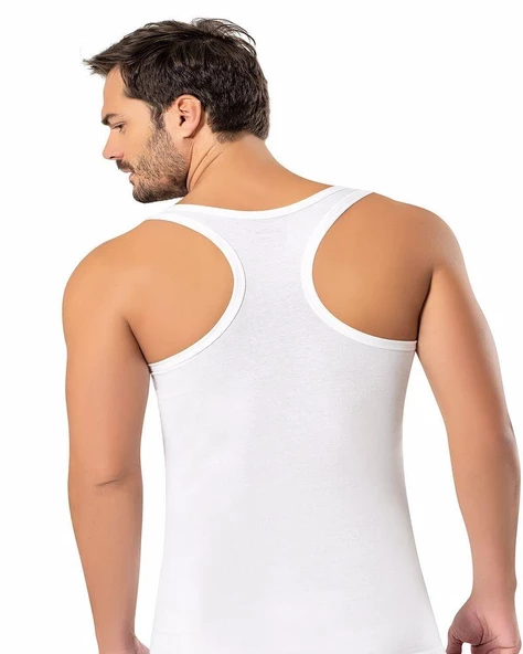 3'Lü ERDEM 1121 ERKEK LİKRALI SPORCU ATLET  Beyaz XL