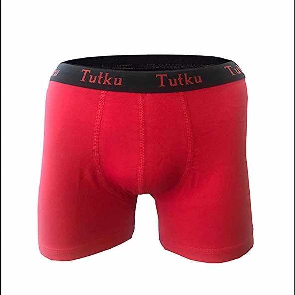 6 Adet Tutku Erkek Elastan Spor Boxer  L Kırmızı