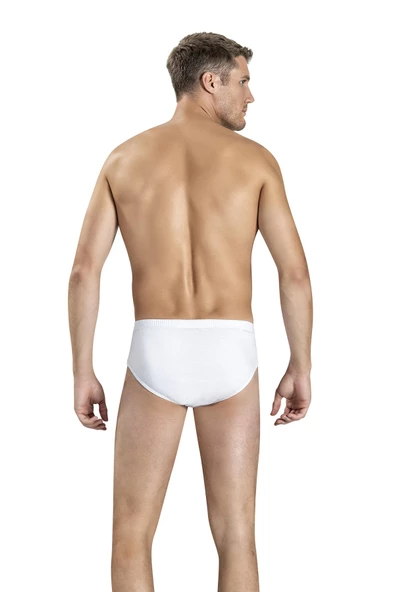 Jiber Erkek Pamuklu Slip Külot 107 - 6 Adet  Beyaz S - Resim 3