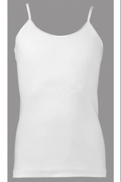 Tutku Kız Çocuk Askılı Saten Biyeli Atlet 0187- 6 Adet  Beyaz 4 (7-8 YAŞ) ürün görseli