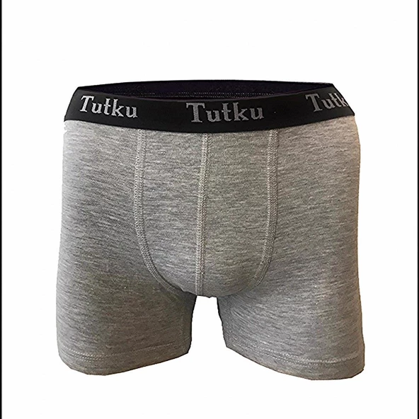 6 Adet Tutku Erkek Elastan Spor Boxer  L Gri