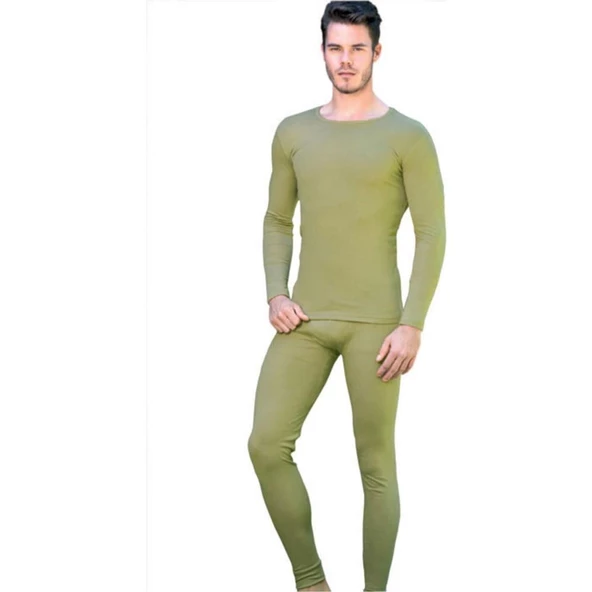 Tutku Erkek Terma Set Alt Üst Takım  XL Haki