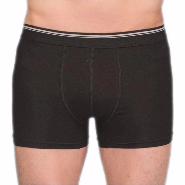 Berrak 1097 Likralı Erkek Boxer Paçalı Külot 6 Adet   Siyah 2XL