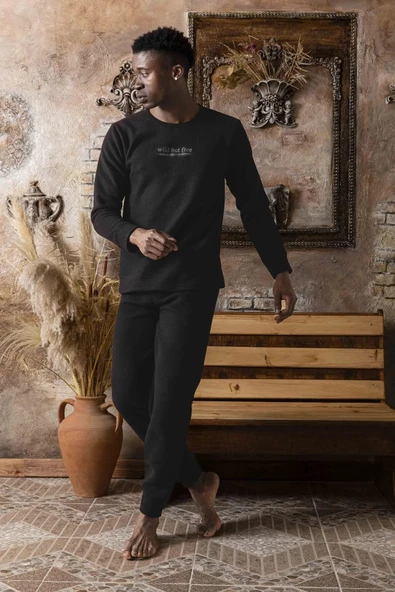 Sude Erkek Kışlık Polar Pijama Takımı K100/23 - 1 Adet  Siyah 2XL - Resim 2