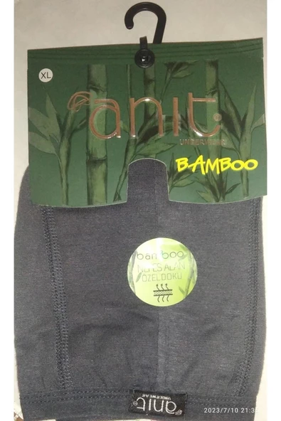 Anıt Erkek İnce Belli Bambu Likralı Boxer 1273 - 9 Adet  XL Antrasit - Resim 3
