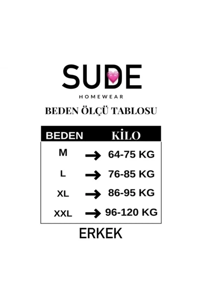 Sude Erkek Kışlık Polar Pijama Takımı K100/23 - 1 Adet  Siyah 2XL - Resim 6