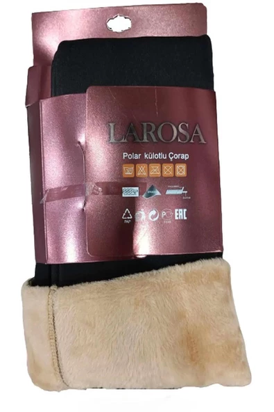 Larosa Kadın Polar Termal Kışlık Külotlu Çorap - 2 Adet KB18002  Siyah L - XL - 5