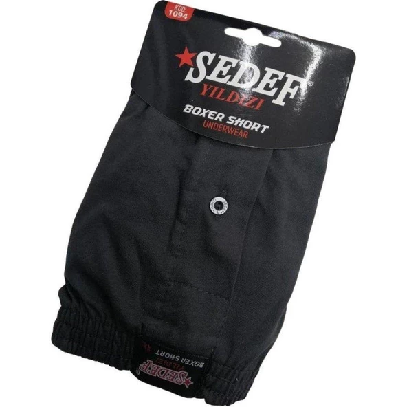 Sedef Yıldızı Erkek Düğmeli Penye Boxer 1094 - 3 Adet  M Füme