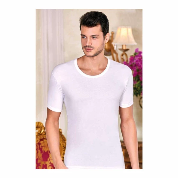BERRAK 1002 Açık Yaka Erkek Fanila 3 Adet   Beyaz 3XL