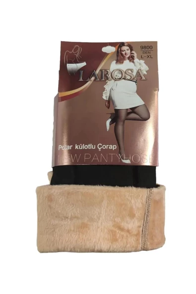 Larosa Kadın Polar Termal Kışlık Külotlu Çorap - 2 Adet KB18002  Siyah L - XL - 4