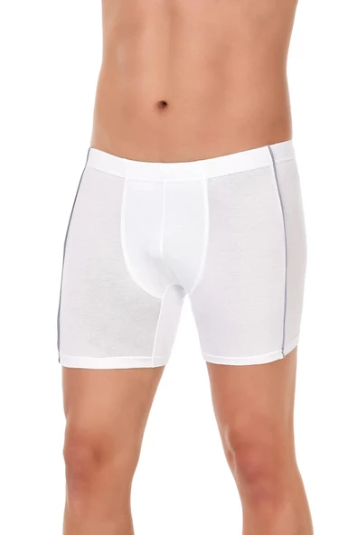 Yıldız Erkek Biyeli Modal Likralı Boxer 105 - 3 Adet  Beyaz XL - Resim 2
