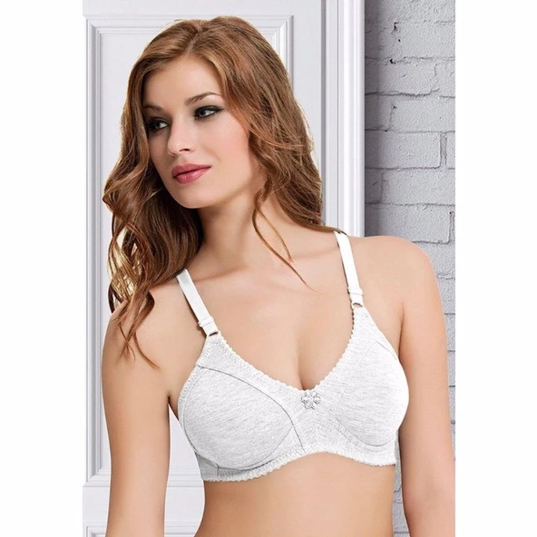 NBB 351 Pamuk Penye Toparlayıcı Sütyen  Beyaz 105B ürün görseli 1