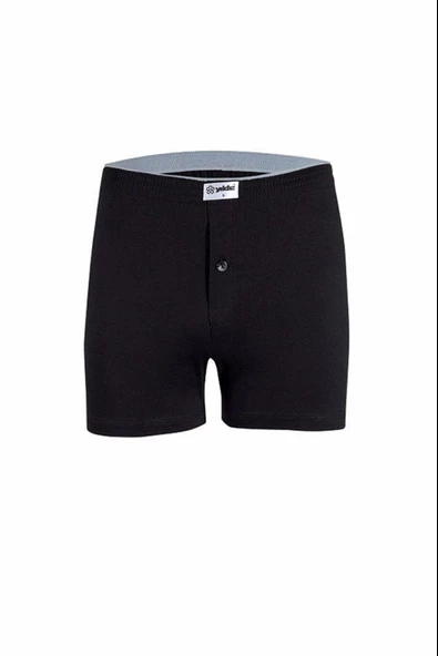 Yıldız Erkek Pamuklu Havlubel Düğmeli Boxer 43 - 6 Adet  Siyah 2XL