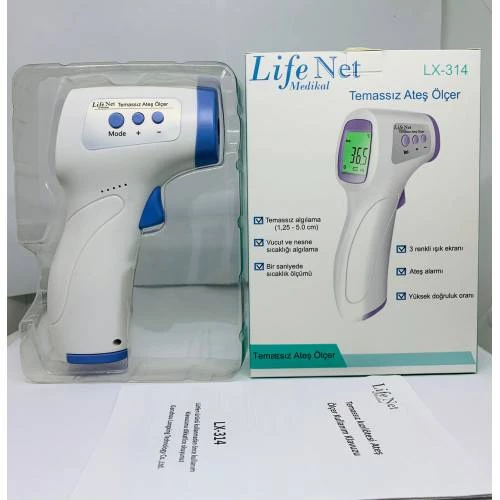 Temassız Ateş Ölçer Kızıl Ötesi Vücut ve Alından Termometre Life Net Medikal LX-314 MOR - 2