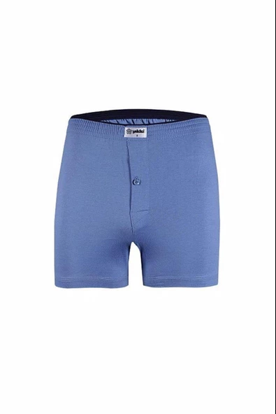 Yıldız Erkek Pamuklu Havlubel Düğmeli Boxer 43 - 6 Adet  2XL Mavi