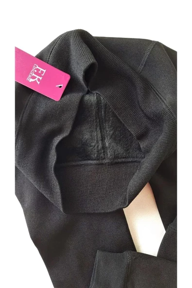 F.K. Leggings Kadın Termal Tayt Kışlık İçi Pelüş İçlik  - 1 Adet  Siyah S - M - Resim 7