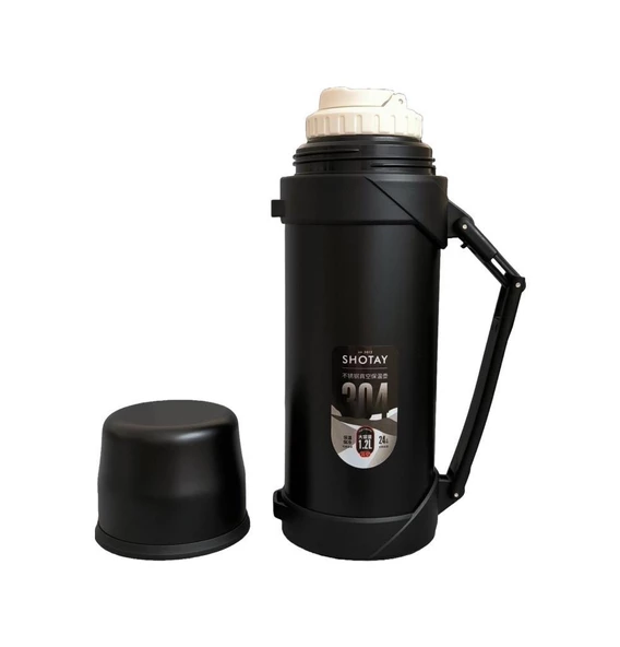 Shotay Çelik Termos 1200Ml Siyah - 3