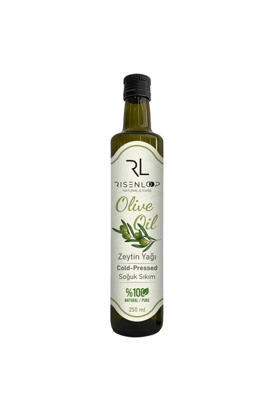 Risenloop Zeytin Yağı %100 Saf Doğal Soğuk Sıkım Cam Şise 250 ML