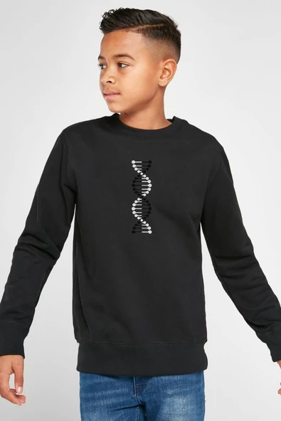 Siyah Beyaz Dna Siyah Çocuk 2ip Sweatshirt ürün görseli