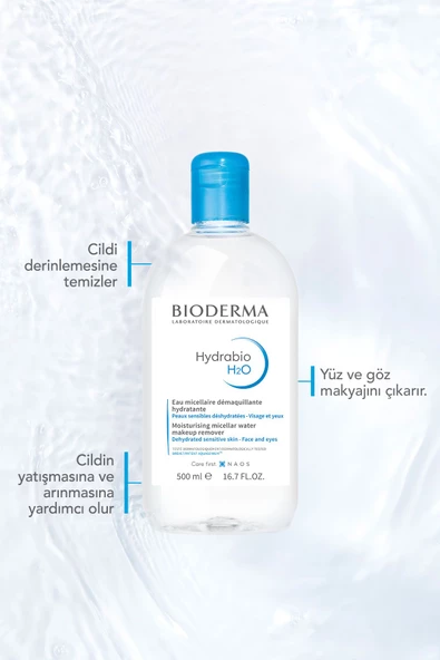 Bioderma Hydrabio H2O Micellar Makyaj Temizleme Suyu 2'li Set Nemlendirici Yüz ve Göz Çevresi 500 ml