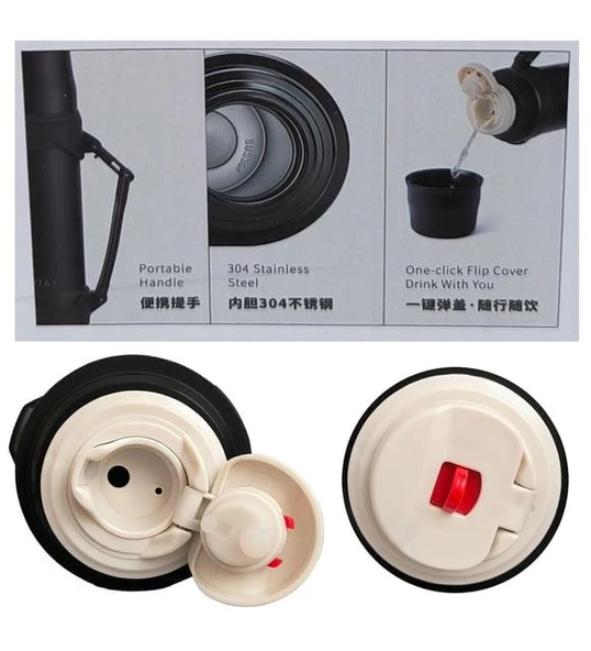 Shotay Çelik Termos 1200Ml Mavi - 5