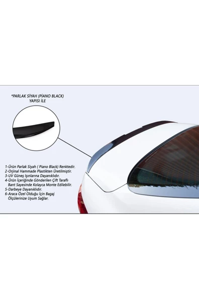 Peugeot 301 Bagaj Üstü Spoiler Piano Black 2012-2019 - 3