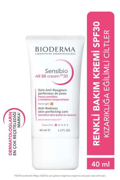Bioderma Sensibio Ar Bb Spf30 Hassas Ciltler Kızarıklık Karşıtı Güneş Koruyuculu Renkli Bakım Kremi 40 ml
