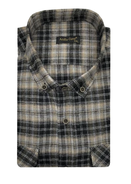 Atilla Özer Büyük Beden Çift Cep Klasik Kışlık Kaşmir Gömlek-7002