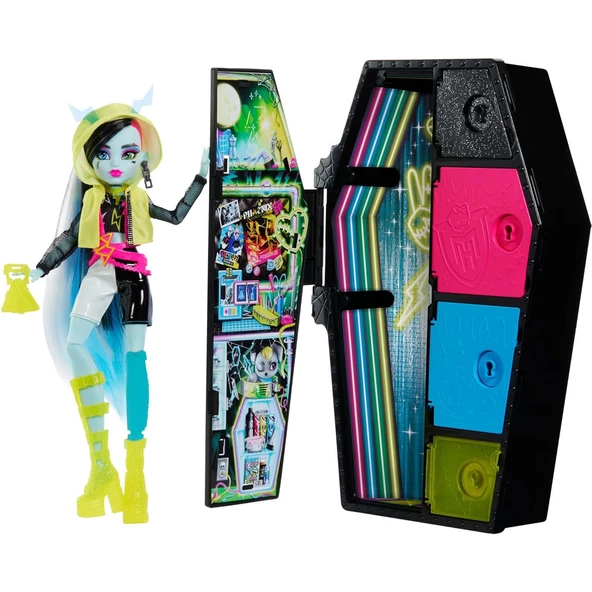Orjinal Monster High Bebekleri Gizemli Arkadaşlar Neon Monster High Seri 3 Bebekleri Frankie Stein