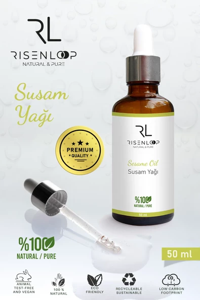 Risenloop Susam Yağı %100 Saf Doğal Seyretilmemiş Soğuk Sıkım 50 Ml