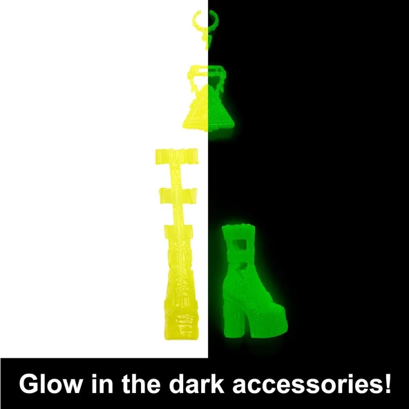 Orjinal Monster High Bebekleri Gizemli Arkadaşlar Neon Monster High Seri 3 Bebekleri Frankie Stein - 6